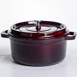 Кокотниця чавунна емальована 4,5 л, бургунді Yongkang HP-FLG-11 burgundy