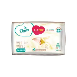 Дитячі вологі серветки Dada 3+1 з екстрактом ромашки (4 х 72 шт.) (4820174980863)