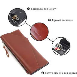 Практичне чоловіче портмоне Grande Pelle 11424 коричневе - мініатюра 7