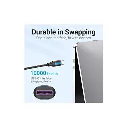 Дата кабель USB-C to USB-C 1.5m 5A black Vention (COTBG) - мініатюра 7