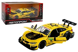 Іграшкова машинка гоночна BMW M4 DTM 1:24 Автопром світлозвукові ефекти металева 68256B(Y), кор. 24,5х12 см
