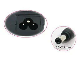 Блок живлення для Toshiba L305D C655D L655D C600 C655 R700 L600 L730 L600D L750D P2000 F25 (19V 3.42A 65W (5.5x2.5)) High - мініатюра 2