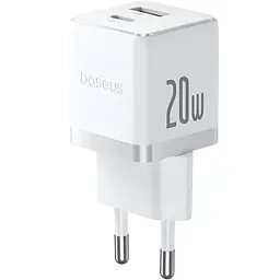 Мережевий зарядний пристрій Baseus Palm Fast Charger C+U 20W EU Moon білий - мініатюра 3