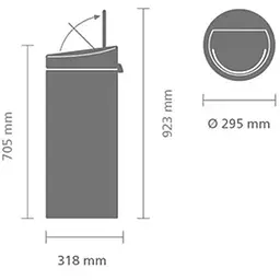Бак для сміття Brabantia Touch 30 л бежевий (149986) - мініатюра 3