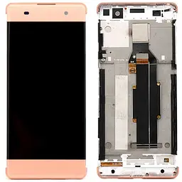 Дисплей Sony F3111 Xperia XA /F3112 /F3113 /F3115 /F3116 рожевий, Rose Gold, PRC переклеєне скло, з рамкою