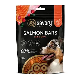 Ласощі для собак Savory Bars With Salmon, джерки батончики, з лососем, 100 г