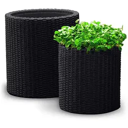 Горщик для квітів Keter L Cylinder Planter сірий 39 л (17197934902_L) - мініатюра 3