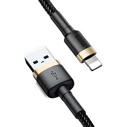 Кабель Baseus Cafule USB-A to Lightning 1m Black/Gold (CALKLF-BV1) [113815] - мініатюра 3