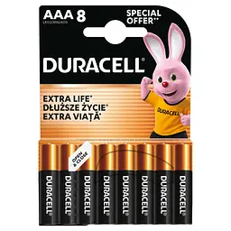 Батарейка Duracell AAA лужні 8 шт. в упаковці (5000394203341 / 81480364) - мініатюра 2