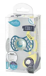 Силіконова ортодонтична пустушка Nuvita Air55 Cool Moon, світиться в темряві, 0+ міс., бірюзовий (NV7064GE) - мініатюра 3