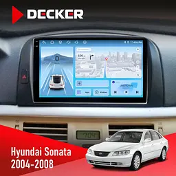 Штатна магнітола Hyundai Sonata (NF) 2004-2008 Decker D9-010 6x128, DSP, 4G, 2K Decker (НФ-00004688)