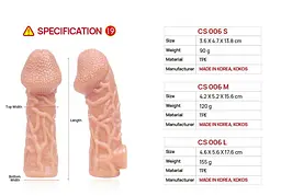 Насадка на член Kokos Cock Sleeve CS 006, L - мініатюра 6