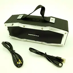 Бездротова акумуляторна колонка Bluetooth акустика FM MP3 AUX USB Hopestar A9 чорний - мініатюра 3