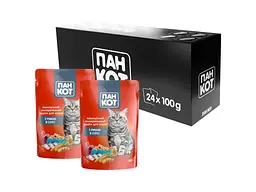 Вологий корм для кішок Пан Кот риба в соусі 100 г (4820111141043) - мініатюра 3