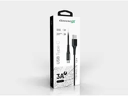 Кабель Grand-X USB-type C FC-12B 3A, 1.2m, Fast Сharge, Black товст.нейлон обплетення, преміум BOX - мініатюра 4