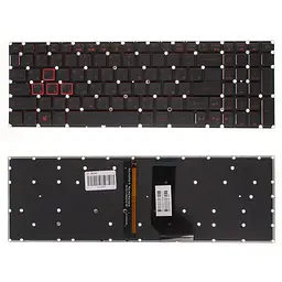Клавіатура для ноутбука ACER (Nitro: AN515-41) rus, black, без фрейма, підсвічування клавіш