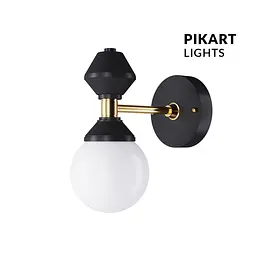 Настінне бра Dome №3 PikArt арт. 6252 Золотистий/чорний