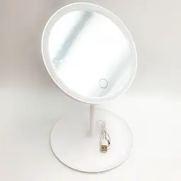 Дзеркало з Led підсвічуванням та акумулятором кругле косметичне для макіяжу регулювання та яскравості світіння UKC 809 білий