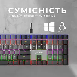 Клавіатура GamePro Red Swich Low Profile USB Dark Gray дротова (MK145R) - мініатюра 5