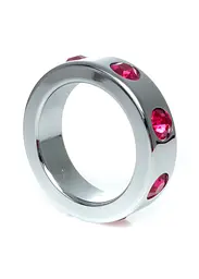 Pierścień-Metal Cock Ring with Pink Diamonds Medium Boss Series 64-00119 99077 - мініатюра 1