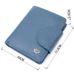 Красиве шкіряне портмоне з монетницею зовні для стильних жінок ST Leather 19457 бірюзове - мініатюра 7
