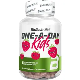 Витаминно-минеральный комплекс BiotechUSA One a Day Kids клубника-малина 90 таблеток