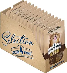 Влажный корм для котов Club 4 Paws Selection с кроликом и индейкой в соусе 80 г x 12 B5630801