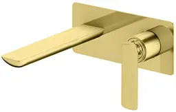 Змішувач для умивальника Kohlman Experience brushed gold + BOX прихованого монтажу QW185EGDB, Золотий