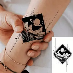 Набір дитячих тимчасових тату Чорні міні №3 black-tattoo-mini-set-3-3, 30 штук по 9,5*5,5 см - мініатюра 8