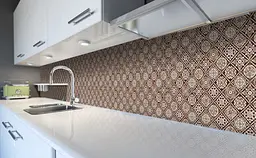 Кухонний фартух Happy Pocket Марокканська плитка Вінілова Орнамент 65х250 см Геометрія Бежевий Z184011 - мініатюра 5