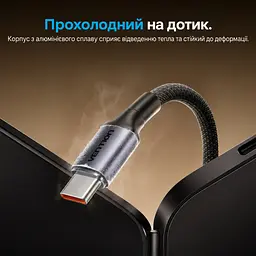 Кабель Vention TSGBG USB-C - USB-C PD 100 Вт 1,5 м чорний (TSGBG) - мініатюра 10