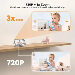 Відеоняня Boifun VB616 для дітей з нічним баченням 720P 4 дюйми двосторонній зв'язок до 300 метрів - мініатюра 2