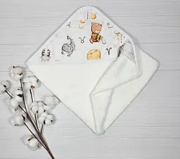 Дитячий рушничок-куточок 80х80 a.l.babybox Зодіак Білий