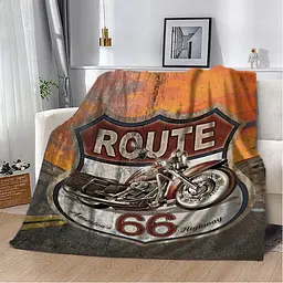 Плед плюшевий на подарунок 3D Route 66 160х200 см