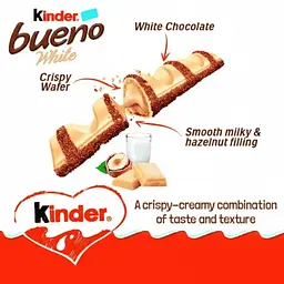 Шоколадні батончики Kinder Bueno White 5 шт, 107.5 г - мініатюра 5