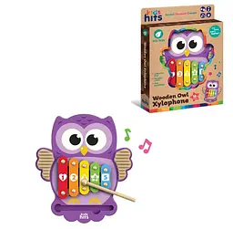 Дерев'яний музичний ксилофон Kids Hits сова Eco toys із цифрами (KH20/019)