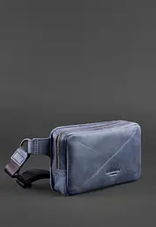 Шкіряна поясна сумка Dropbag Mini синя - мініатюра 3
