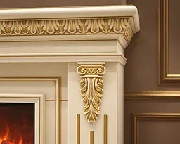 Електричний камін Monaco Ivory 1500 Вт з порталом, звук потріскування дров (10080156) - мініатюра 5