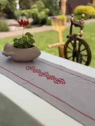 Ранер доріжка Ecotton 45x170 см для обіднього столу водовідштовхувальна в етно-стилі сіра (25260) - мініатюра 4
