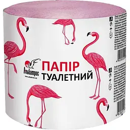 Туалетний папір АЛЬБАТРОС 8шт 1шар Фламінго рожевий з ТИСНЕННЯМ