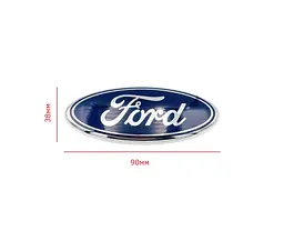 Емблема Ford Синій + Хром 90х38 мм (на скотчі) - мініатюра 2