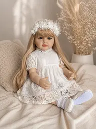 Реалістична Кукла Реборн 55 см повністю вінілова Doll Reborn Baby К0100313 - мініатюра 4