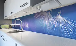 Кухонний фартух Пушинки кульбаби вінілові для кухні 65х250 см рослини Блакитний Happy Pocket Z184182 - мініатюра 5
