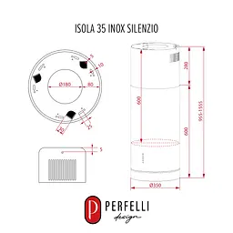 Витяжка острівна PERFELLI DESIGN ISOLA 35 INOX SILENZIO - мініатюра 15