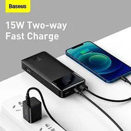 Зовнішній акумулятор Baseus Bipow Digital Display Overseas 20000mAh 15W (PPBD050101) чорний - мініатюра 8