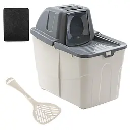 Туалет-бокс закритий для котів MPS Buxo Close сірий, 58×39×56 см