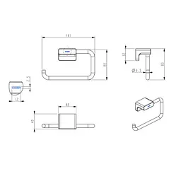 Тримач для туалетного паперу Koer AS-0107-05 чорний (KR6182) - мініатюра 6