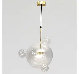 Світлодіодна підвісна люстра Artlight 81617/300-3GD з центральною скляною кулею та трьома декоративними кулями, 15W - мініатюра 3