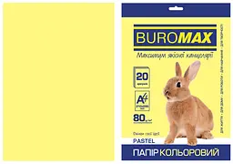 Папір двосторонній PASTEL жовтий, 20 л., А4, 80 г/м² BM.2721220-08 BUROMAX (4823078961808)