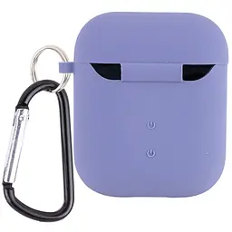 Силіконовий футляр з мікрофіброю для навушників Airpods 1/2 Сірий / Lavender Gray - мініатюра 2